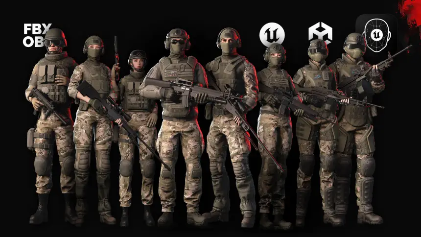 Rapid Fire Military Collection - Modular Army Characters