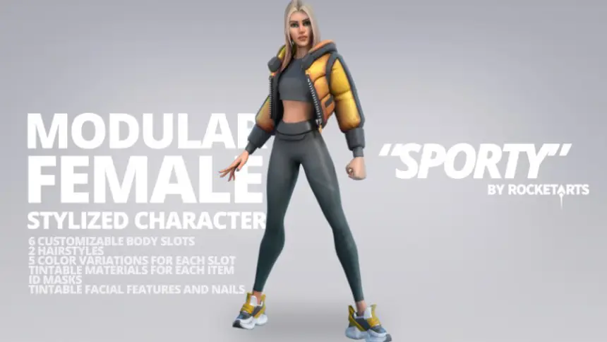 Stylized Modular Female Character: Sporty