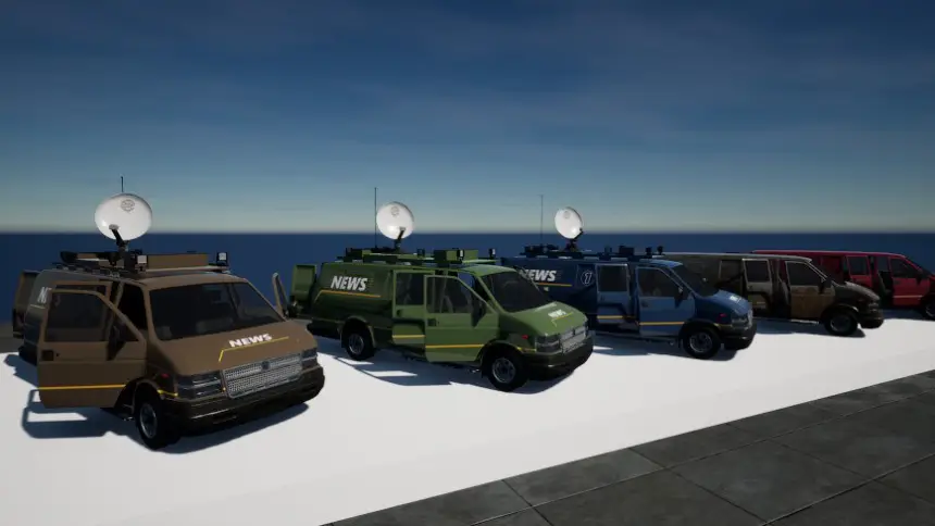 Replicated Drivable News Van