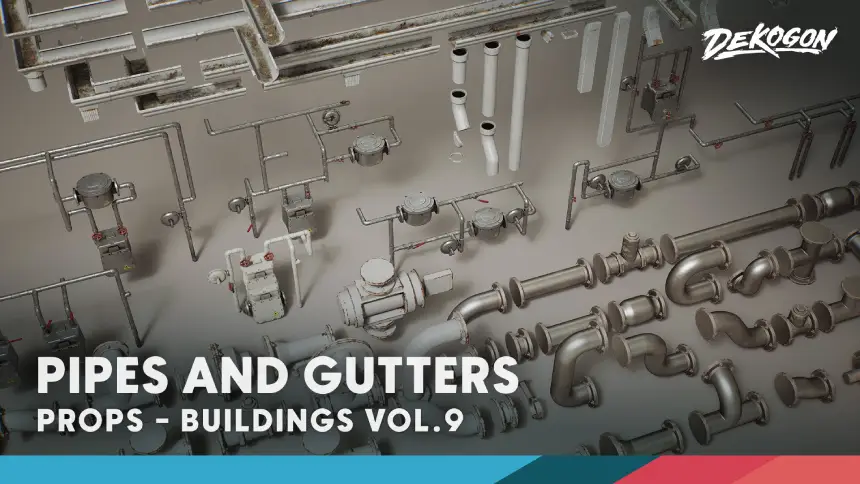 Buildings VOL.9 - Modular Pipes & Gutters (Nanite & Low Poly)