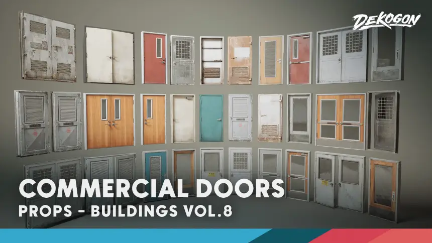 Buildings VOL.8 - Commercial Doors (Nanite & Low Poly)