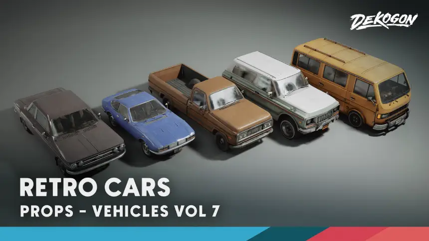 Vehicles VOL.7 - Retro Cars (Low Poly)