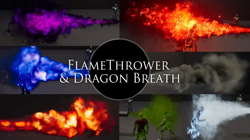 FlameThrower and Dragon Breath VFX ( with SFX )
