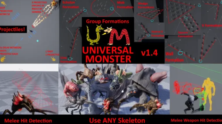 Combat System AI Framework NPC Behaviors Enemy Animations Universal Monster UM