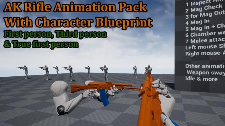 AK Rifle Character Animation Pack First & Third Person