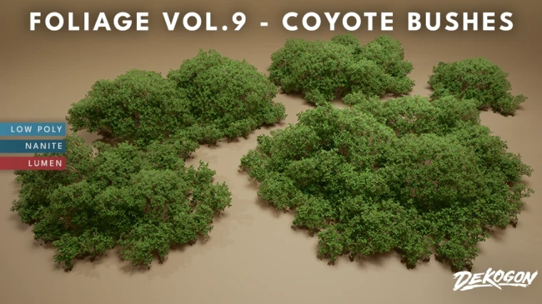 Foliage VOL.9 - Coyote Bushes (Nanite and Low Poly)