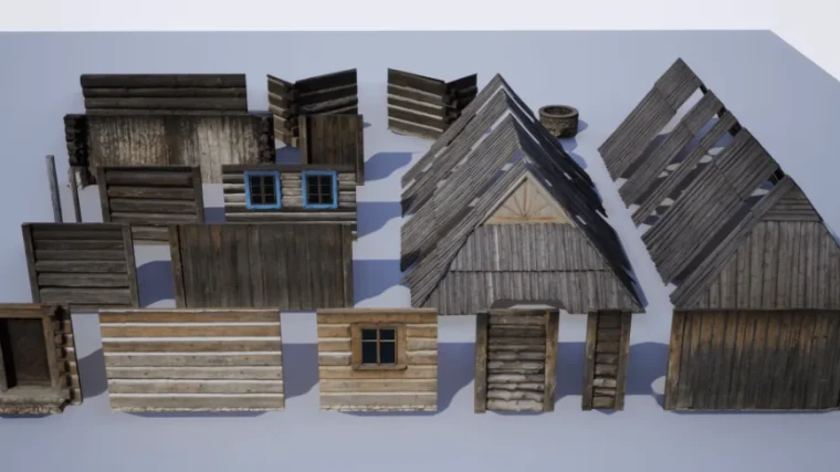 WOODEN MODULAR HOUSE PROPS