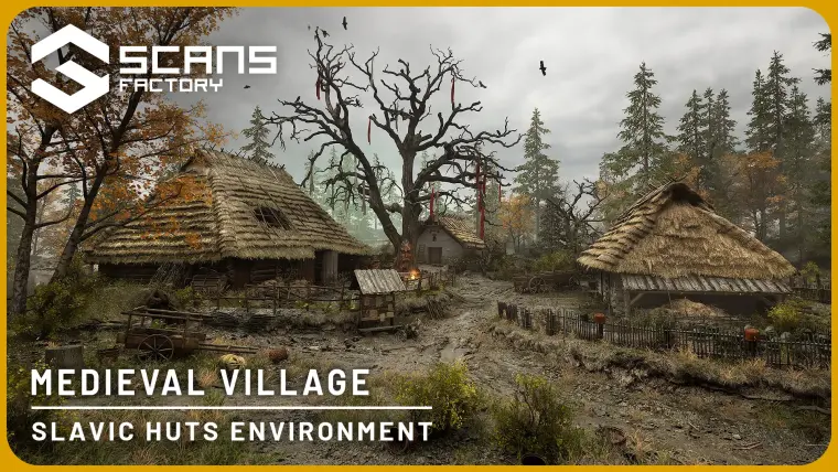 Medieval Village - Slavic Huts environment