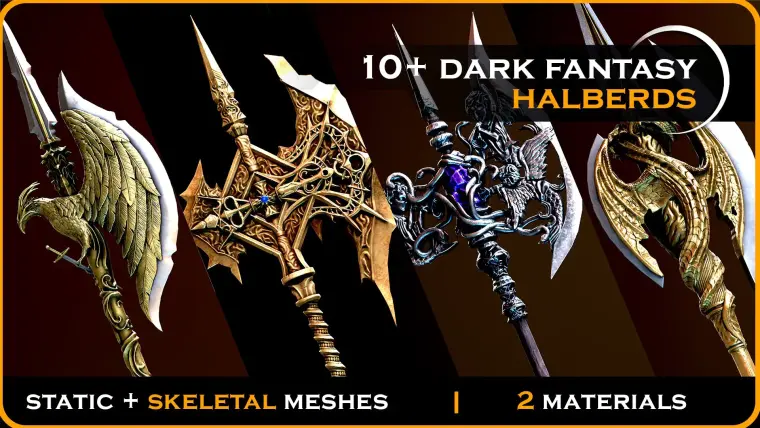 10+ Dark Fantasy Halberds - Polearms - Two-handed halberd 10+ Dark Fantasy Halberds - Polearms - Two-handed halberd