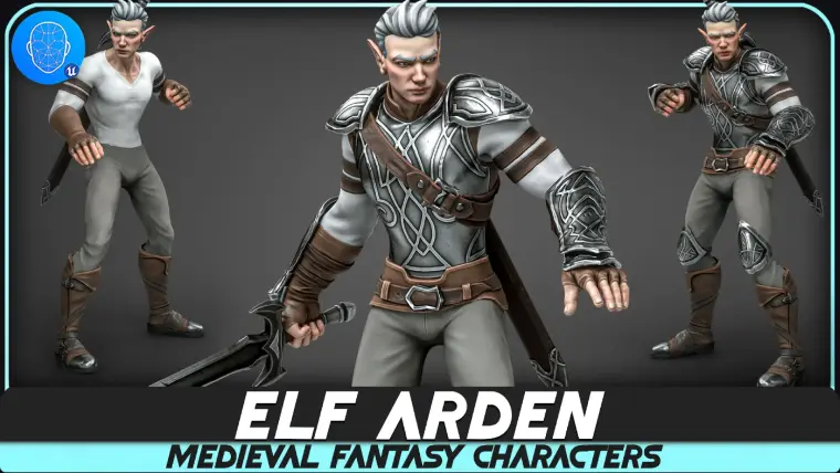 Elf Arden - Stylized Medieval Elven Warrior - Animated RPG Character Hero - #56 Elf Arden - Stylized Medieval Elven Warrior - Animated RPG Character Hero - #56