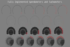 Fully Implemented Speedometers and Tachometers UI