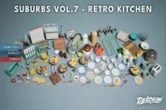 Suburbs VOL.7 - Retro Kitchen (Nanite and Low Poly)