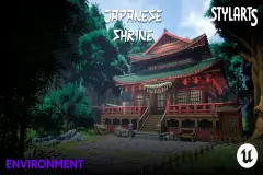 Stylized Japanese Shrine (Stylized Stylised Japan Japanese Shrine )