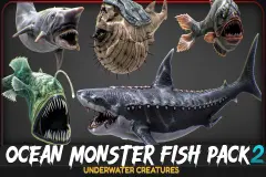 Ocean Monster Fish Pack - Part 2 - Underwater Creatures - Fish low poly - #11