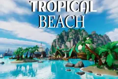 Stylized tropical beach environment
