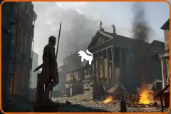 Roman Volcanic Temple ( Ancient Medieval Village Greek Buildings City Street )