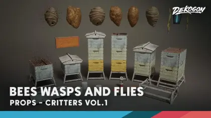 Critters VOL.1 - Bees Wasps Flies (Nanite and Low Poly w/Particle)